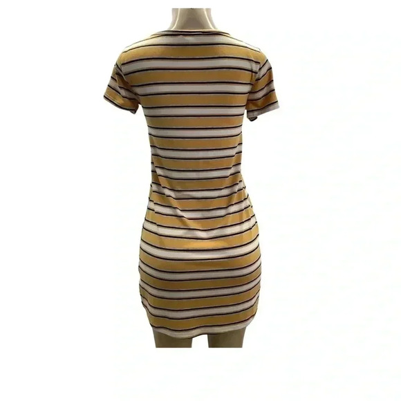 Pink Rose Yellow Striped Mini Dress (Preowned) - Picture 3 of 5
